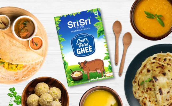 Sri Sri TATTVA shuddhta ka naam Cow Ghee - Pure Cow Ghee for Better Digestion and Immunity - 1 Litre