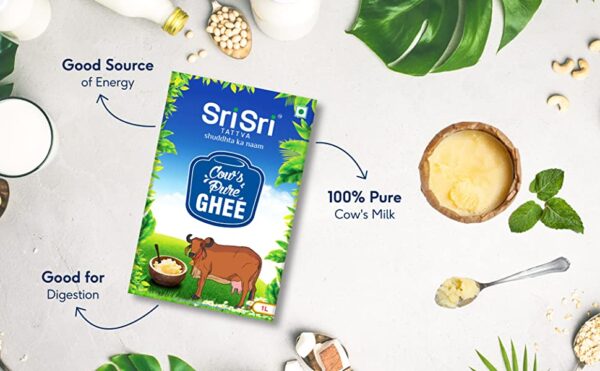 Sri Sri TATTVA shuddhta ka naam Cow Ghee - Pure Cow Ghee for Better Digestion and Immunity - 1 Litre
